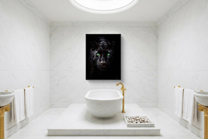Black Panther Emerald Stare - Luxury Wall Art