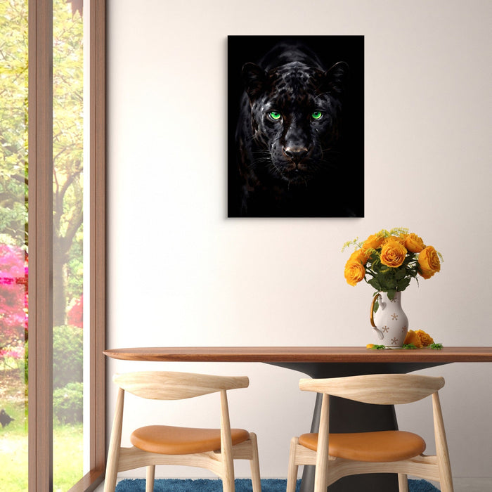 Black Panther Emerald Stare - Luxury Wall Art