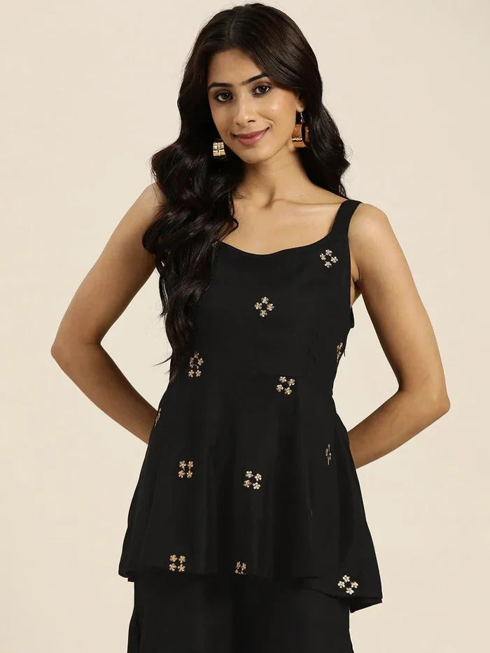 Black zari embroidered kurti Singapore
