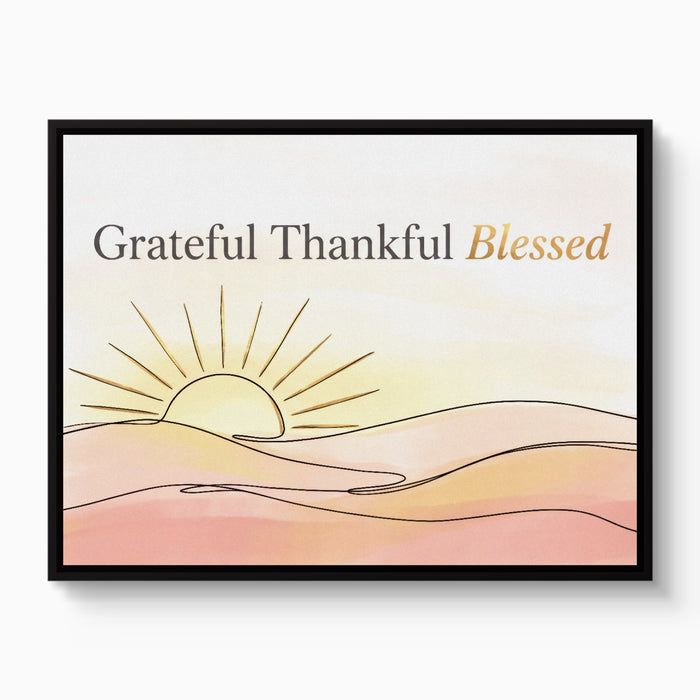 Blessed Desert Sunrise — blessed desert sunrise white studio framed black