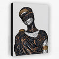 Blindfolded Goddess Gold canvas wall art