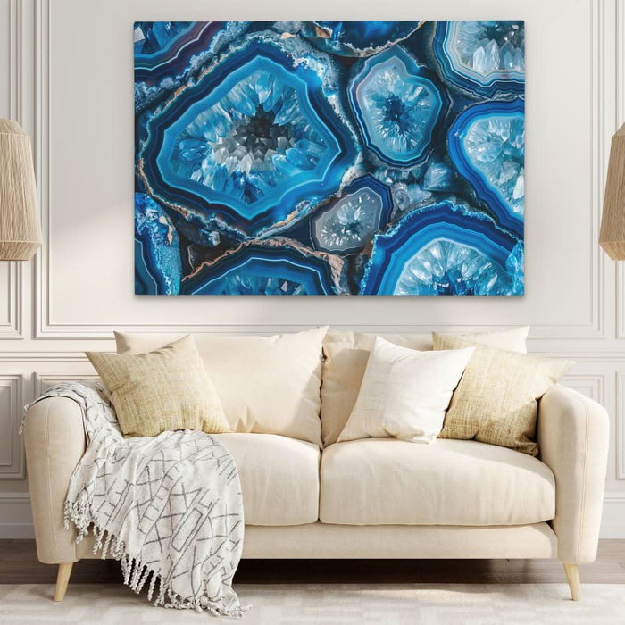 Blue Crystal Geode - Blue Ocean Blues Canvas Print
