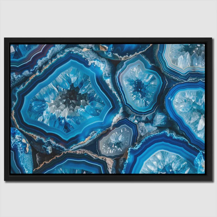 Blue Crystal Geode - Mineral Art for Dining Room