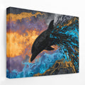 Blue Dolphin Burst canvas wall art