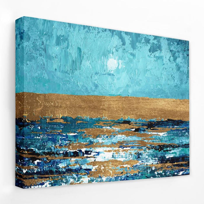 Blue Sunset - Beach Canvas Wall Art