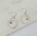 Blue Topaz Spiral Dangle Earring