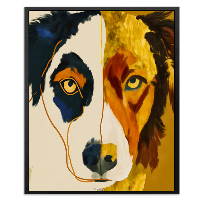 Border Collie Alert canvas wall art, room view