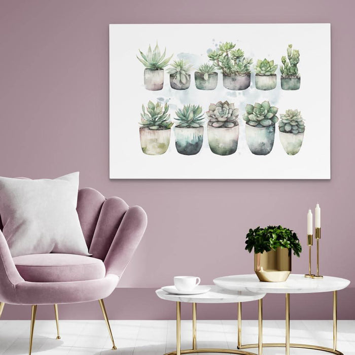Botanical Pots - Nature Wall Art in Black Frame
