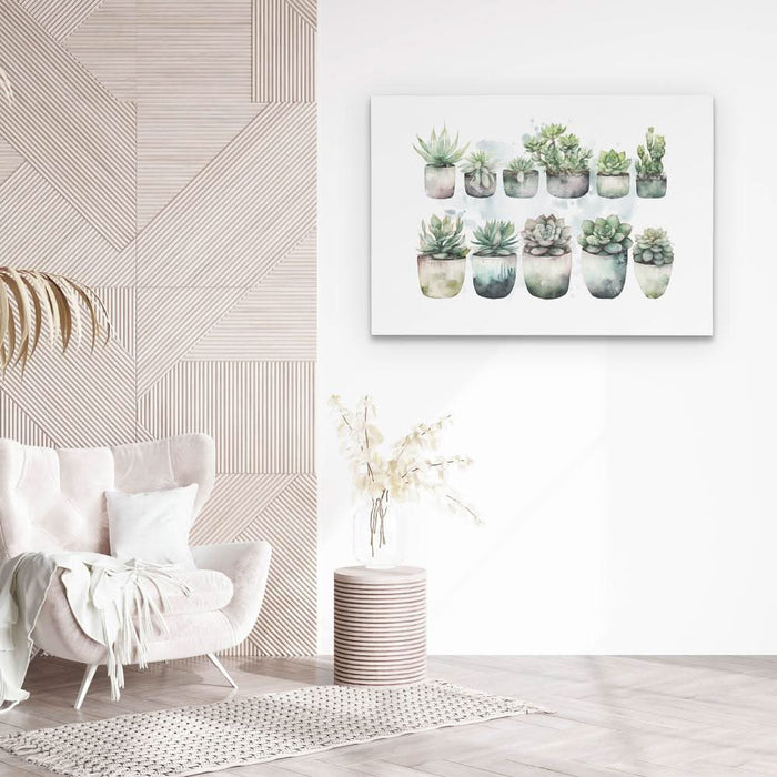 Botanical Pots - Large Minimalist Canvas Print