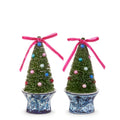 Bottle Brush Trees in Chinoiserie Urn Ornament