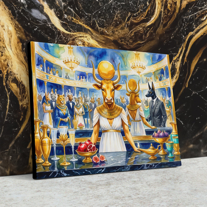 Bovine Golden Opera canvas wall art, room view