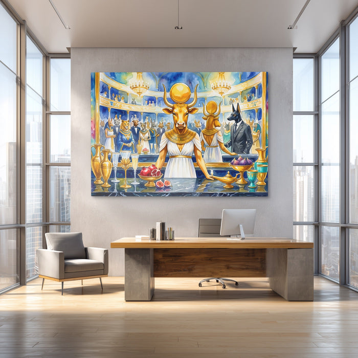 Bovine Golden Opera canvas wall art, room view