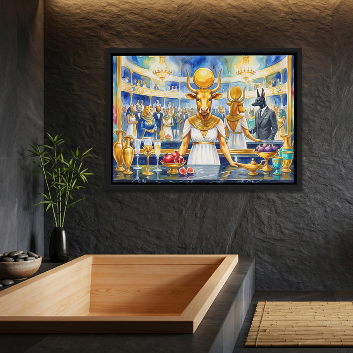 Bovine Golden Opera canvas wall art, room view