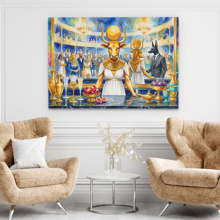 Bovine Golden Opera canvas wall art, room view