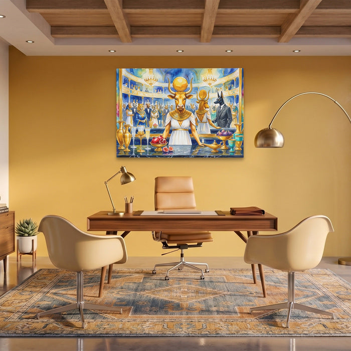 Bovine Golden Opera canvas wall art, room view