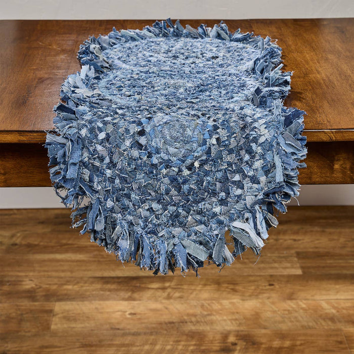 Braided Denim Table Runner 34" L