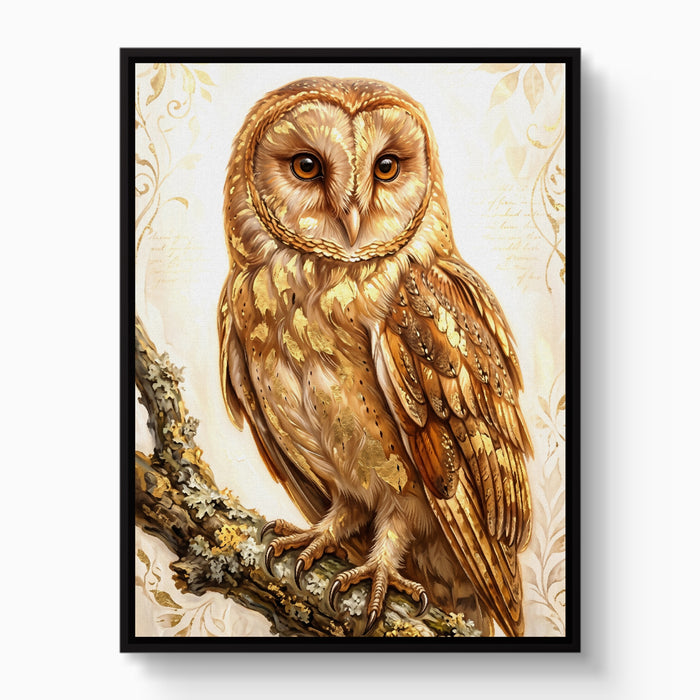 Bronze Owl — bronze owl white studio framed black