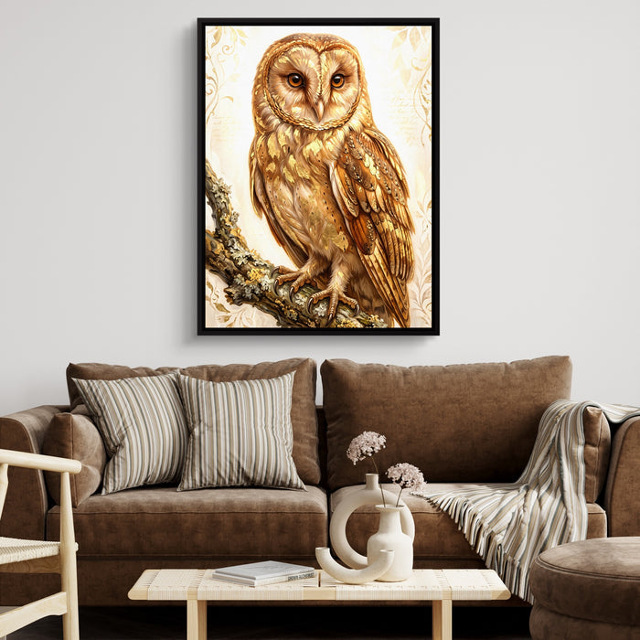 Bronze Owl — bronze owl sq brown couch 1port framed black