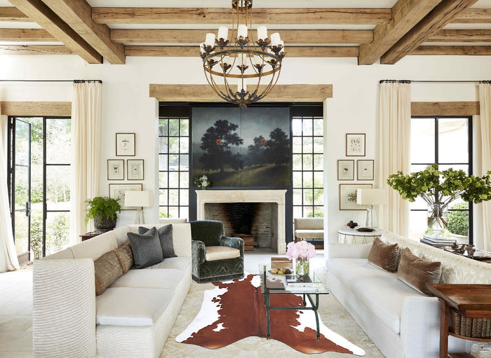 Brown and White Regular Cowhide Rug #B8168