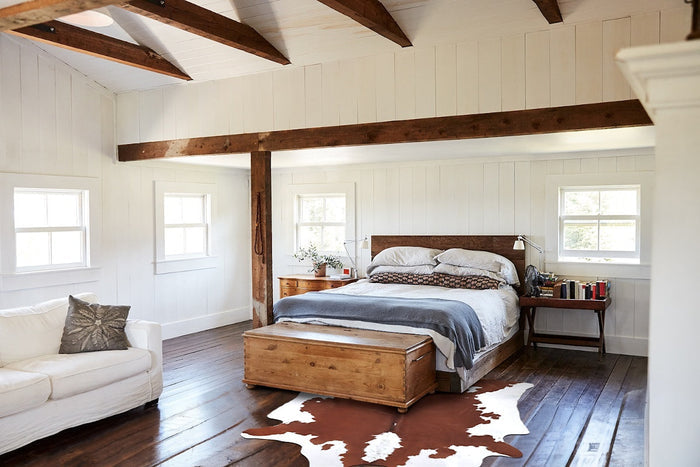 Brown and White Regular Cowhide Rug #B8168