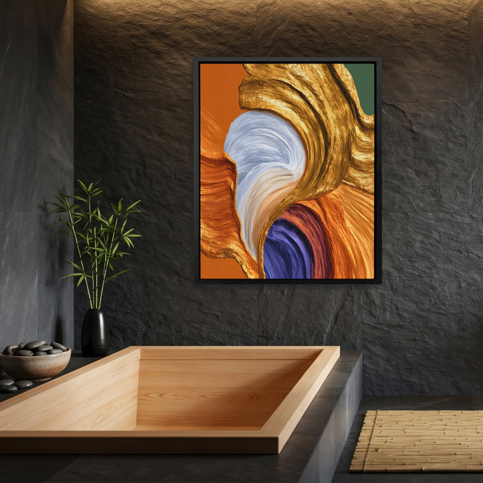 Brushstroke Pale Flow canvas wall art, room view
