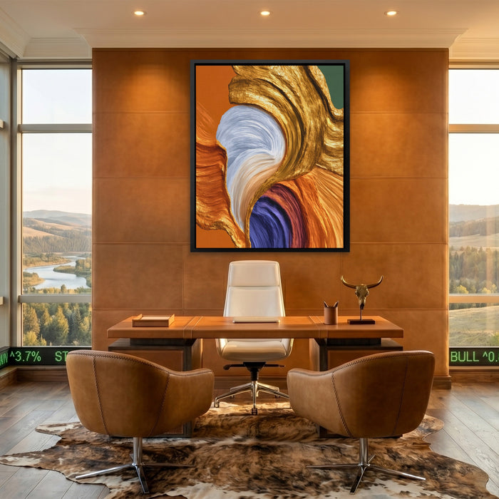 Brushstroke Pale Flow canvas wall art, room view