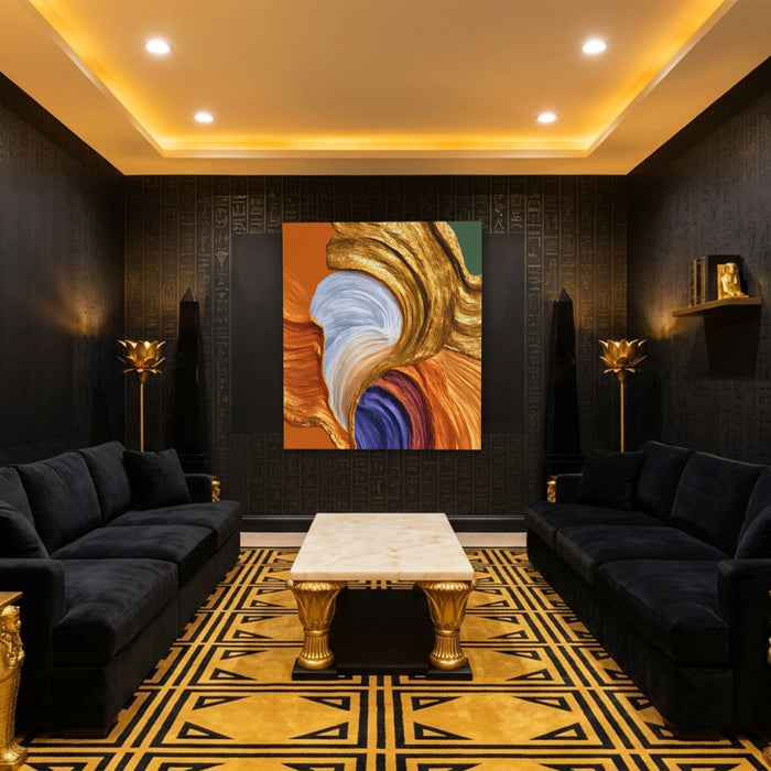 Brushstroke Pale Flow canvas wall art, room view
