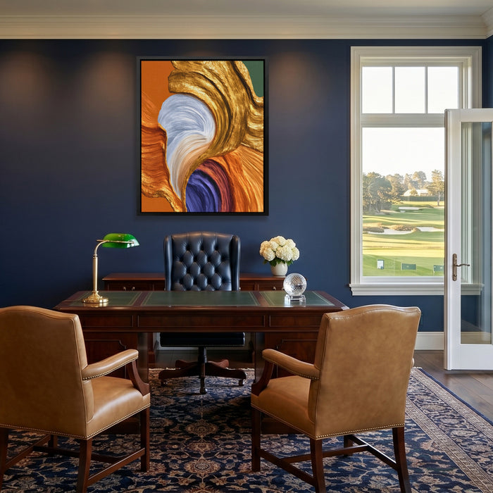 Brushstroke Pale Flow canvas wall art, room view