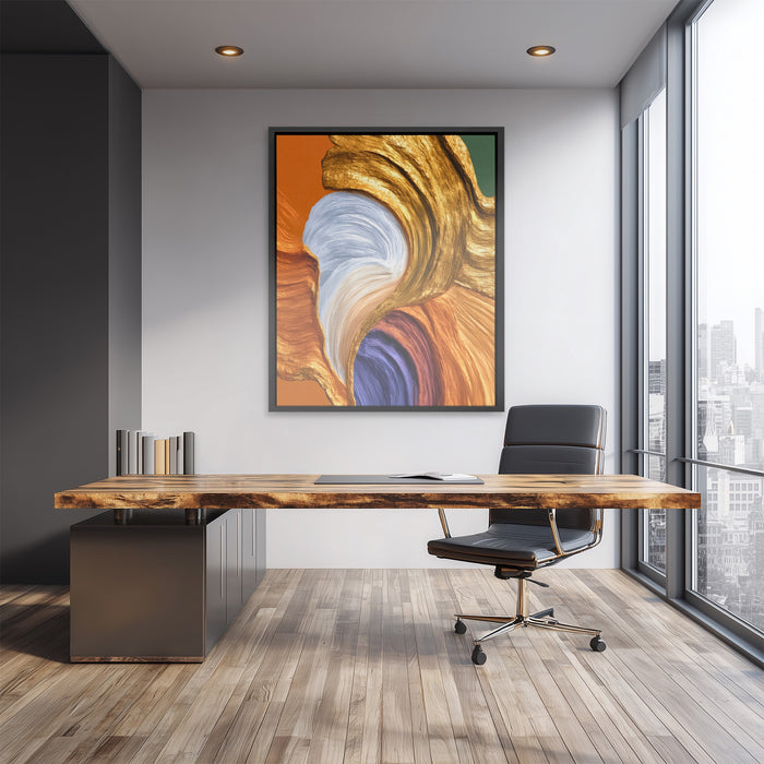 Brushstroke Pale Flow canvas wall art, room view