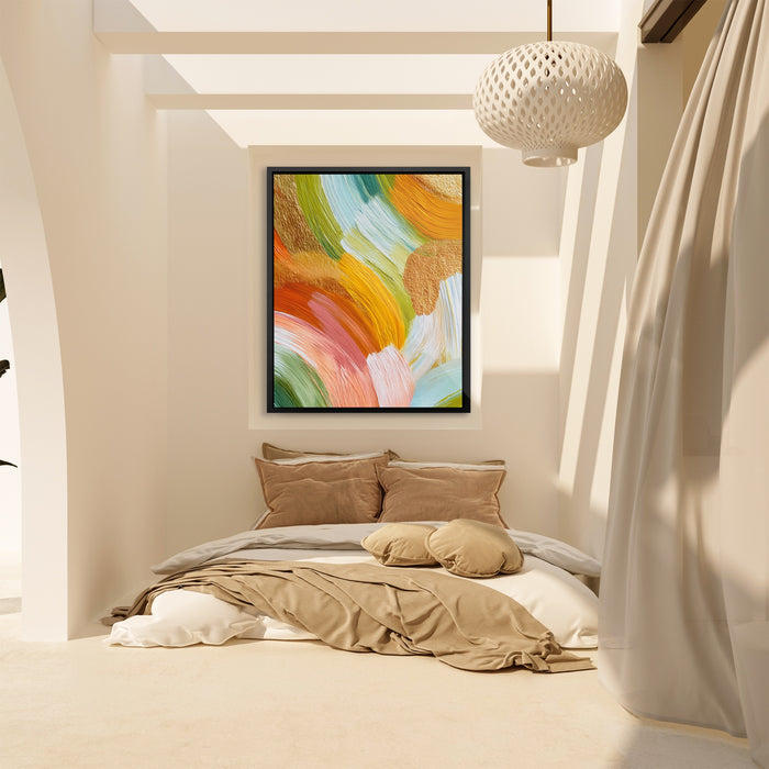 Brushstroke Soft Sage canvas wall art, room view