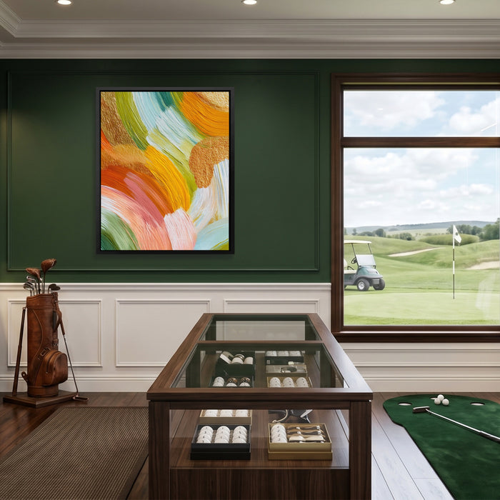 Brushstroke Soft Sage canvas wall art, room view