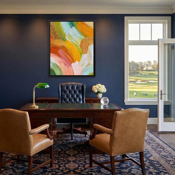 Brushstroke Soft Sage canvas wall art, room view