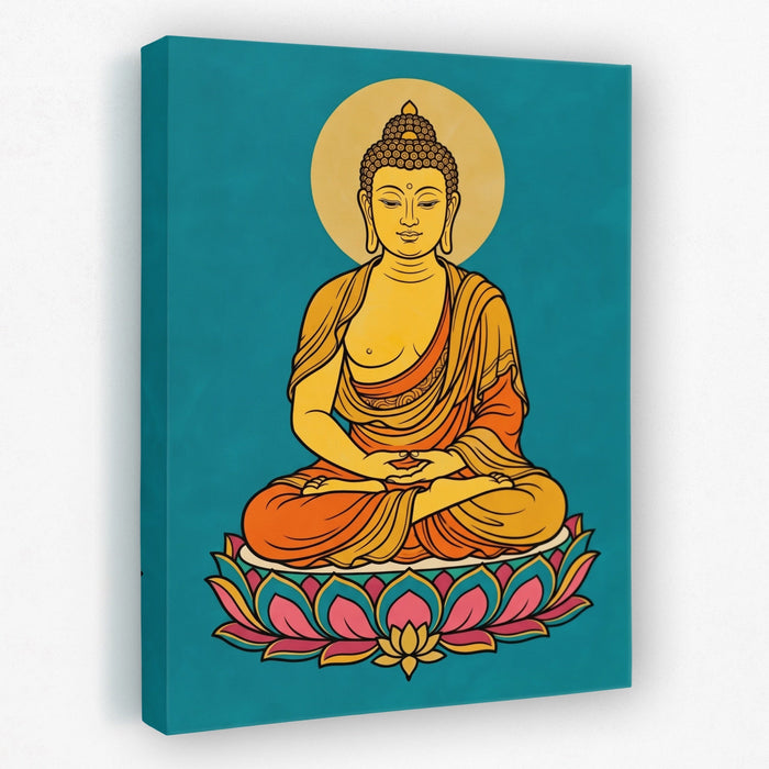 Buddha Lotus Gold canvas wall art