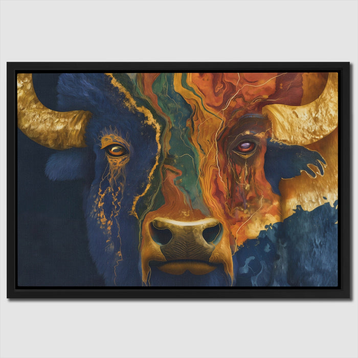 Buffalo Color Scatter canvas wall art, room view