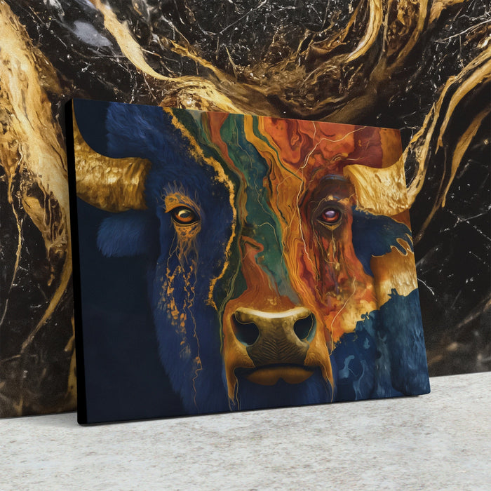 Buffalo Color Scatter canvas wall art, room view