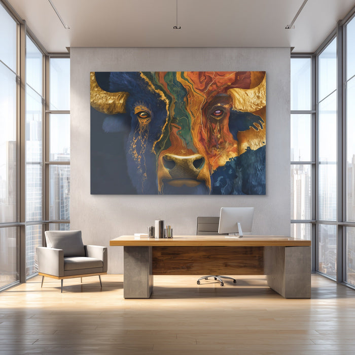 Buffalo Color Scatter canvas wall art, room view