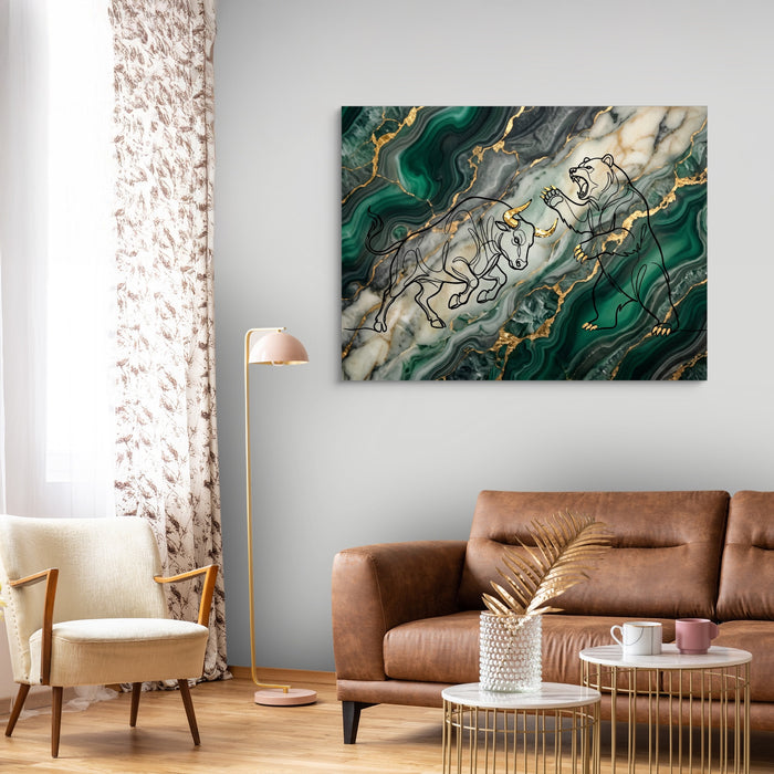 Bull Bear Malachite — bull bear malachite sq curtains 1land flush print