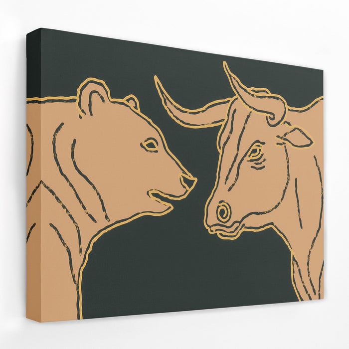 Bull Bear Standoff - Luxury Wall Art