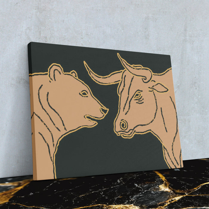 Bull Bear Standoff - Luxury Wall Art