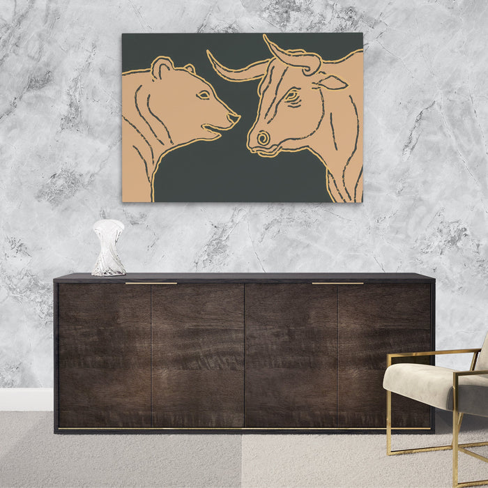 Bull Bear Standoff - Luxury Wall Art