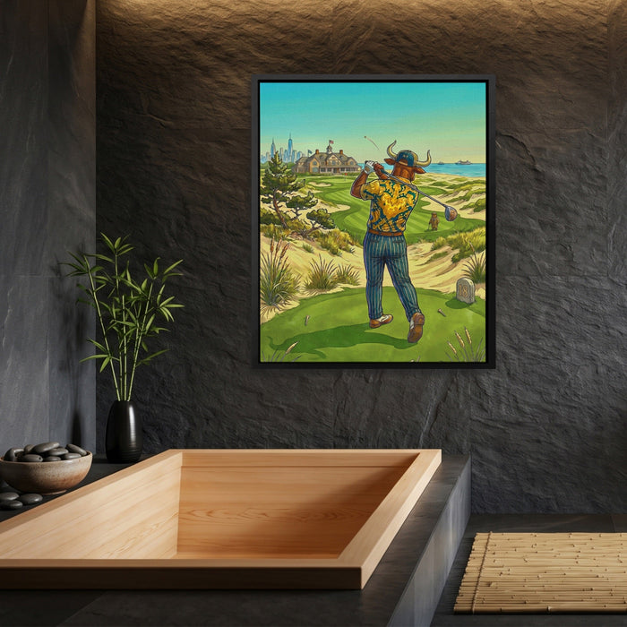 Bull Driver Box canvas wall art, room view