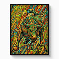 Bull Market Swirl — bull market swirl white studio framed black
