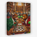 Bull V Bear Chess Match canvas wall art