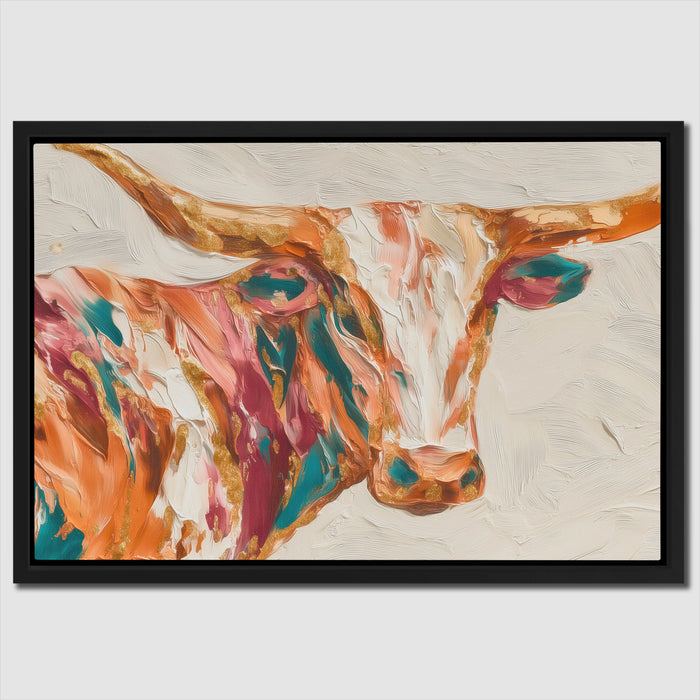 Bull Zentangle Sienna canvas wall art
