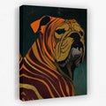 Bulldog Burgundy Nouveau canvas wall art