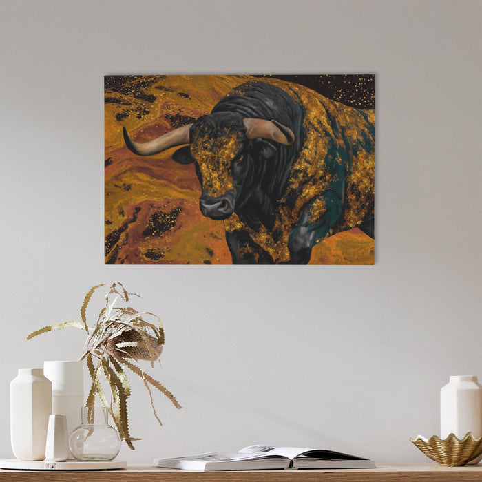 Bulls Golden Tempest - Luxury Wall Art