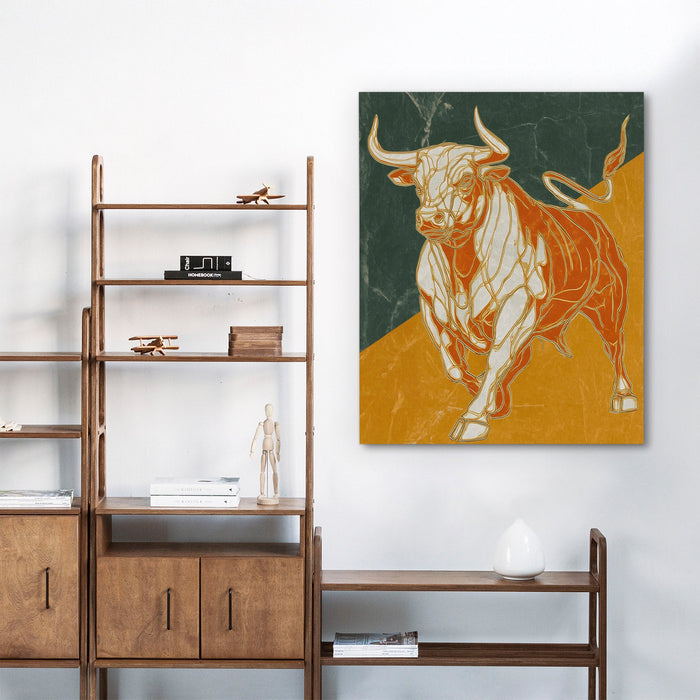 Bull's Molten Charge - Luxury Wall Art