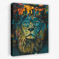 Business Lion - Animals Canvas Wall Art