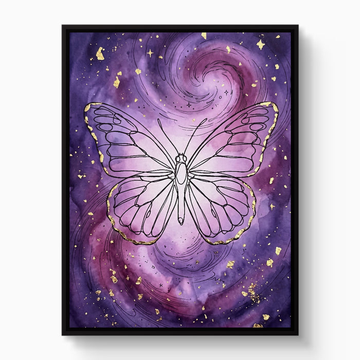 Butterfly Gilded Galaxy — butterfly gilded galaxy white studio framed black