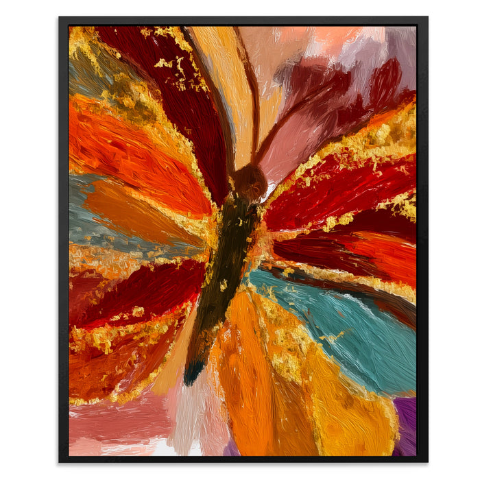 Butterfly Golden Symmetry canvas wall art, room view
